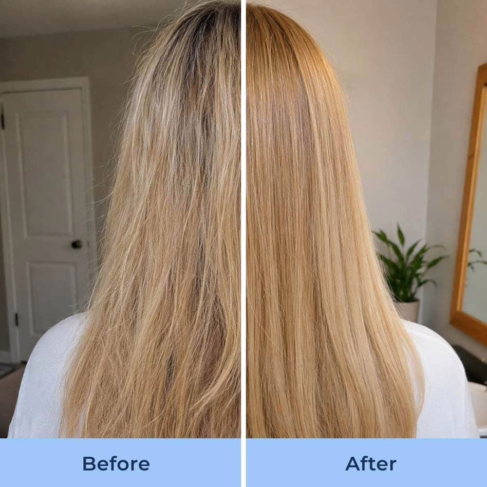 Zustand der Haare vor und nach dem Wechsel zu gefiltertem Duschwasser